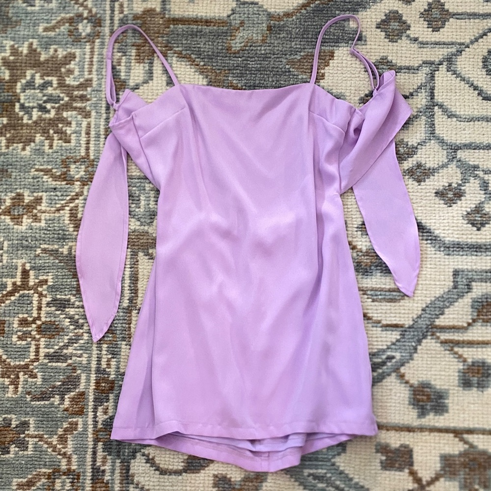 Superdown Lavender Off-Shoulder Dress